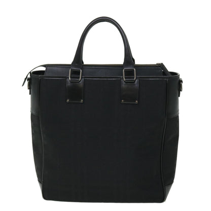 Luxury Burberry Tote Bag Canvas Black Auth ep1588