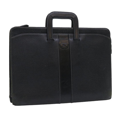 Luxury BurberrySs Hand Bag Leather Black Auth ep1643
