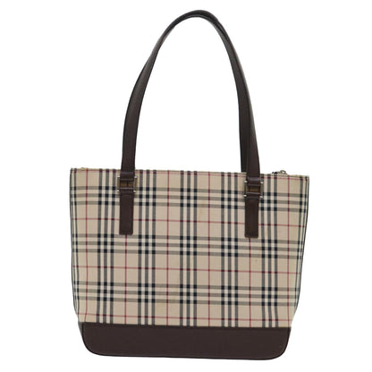 Luxury Burberry Shoulder Bag Nylon Leather Beige Auth ep1699