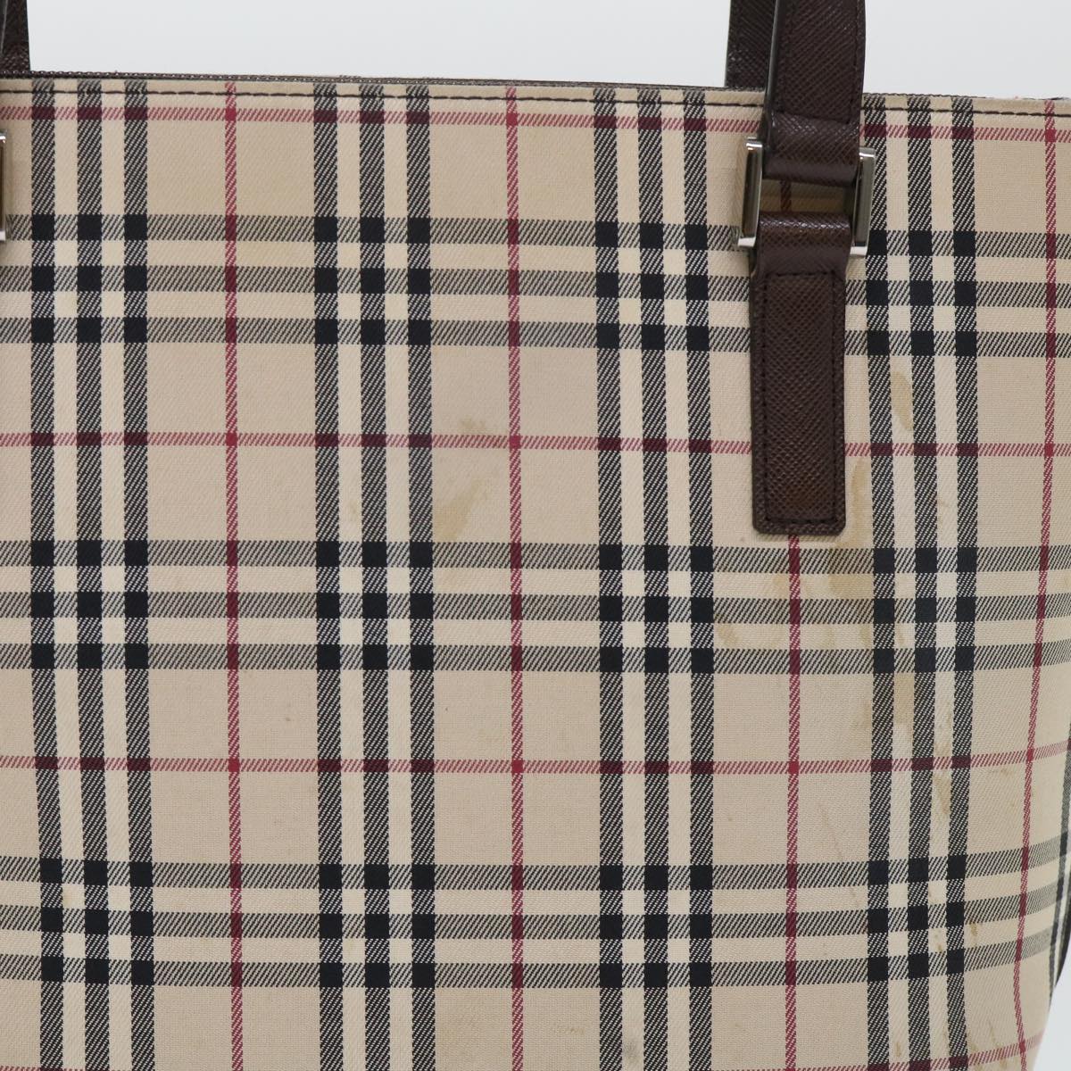 Luxury Burberry Shoulder Bag Nylon Leather Beige Auth ep1699