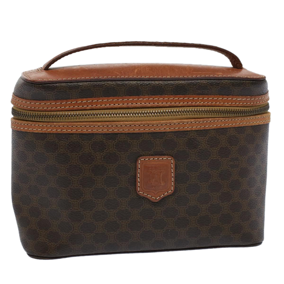 Luxury CELINE Macadam Canvas Hand Bag PVC Leather Brown  ep1829