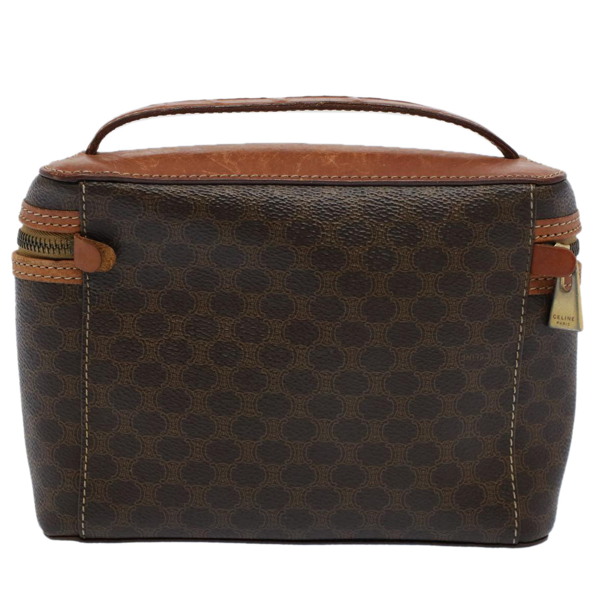 Luxury CELINE Macadam Canvas Hand Bag PVC Leather Brown  ep1829
