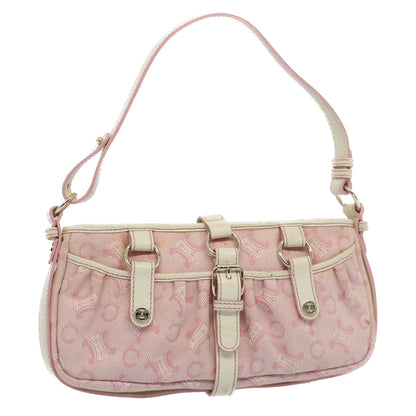 Luxury CELINE C Macadam Canvas Shoulder Bag Leather Pink  ep1844