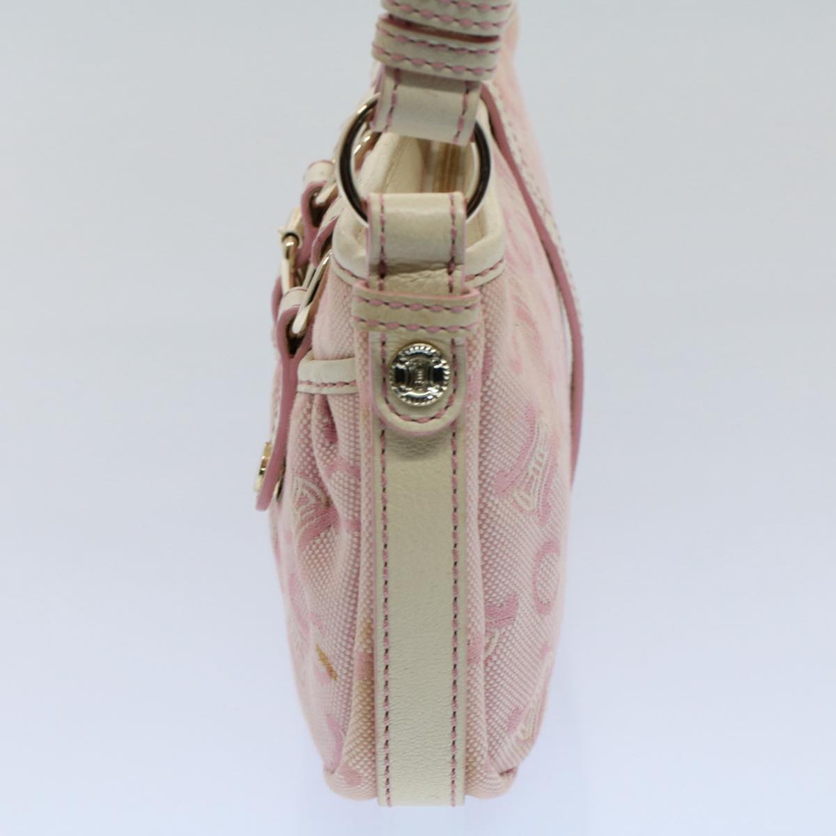Luxury CELINE C Macadam Canvas Shoulder Bag Leather Pink  ep1844