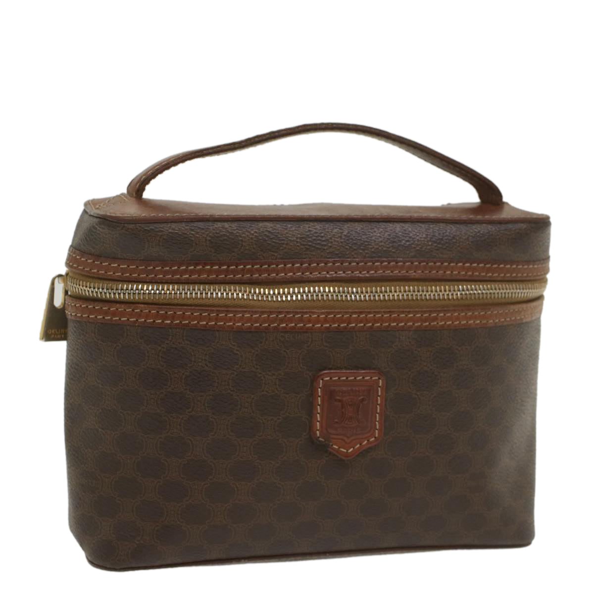 Luxury CELINE Macadam Canvas Hand Bag PVC Leather Brown  ep1954