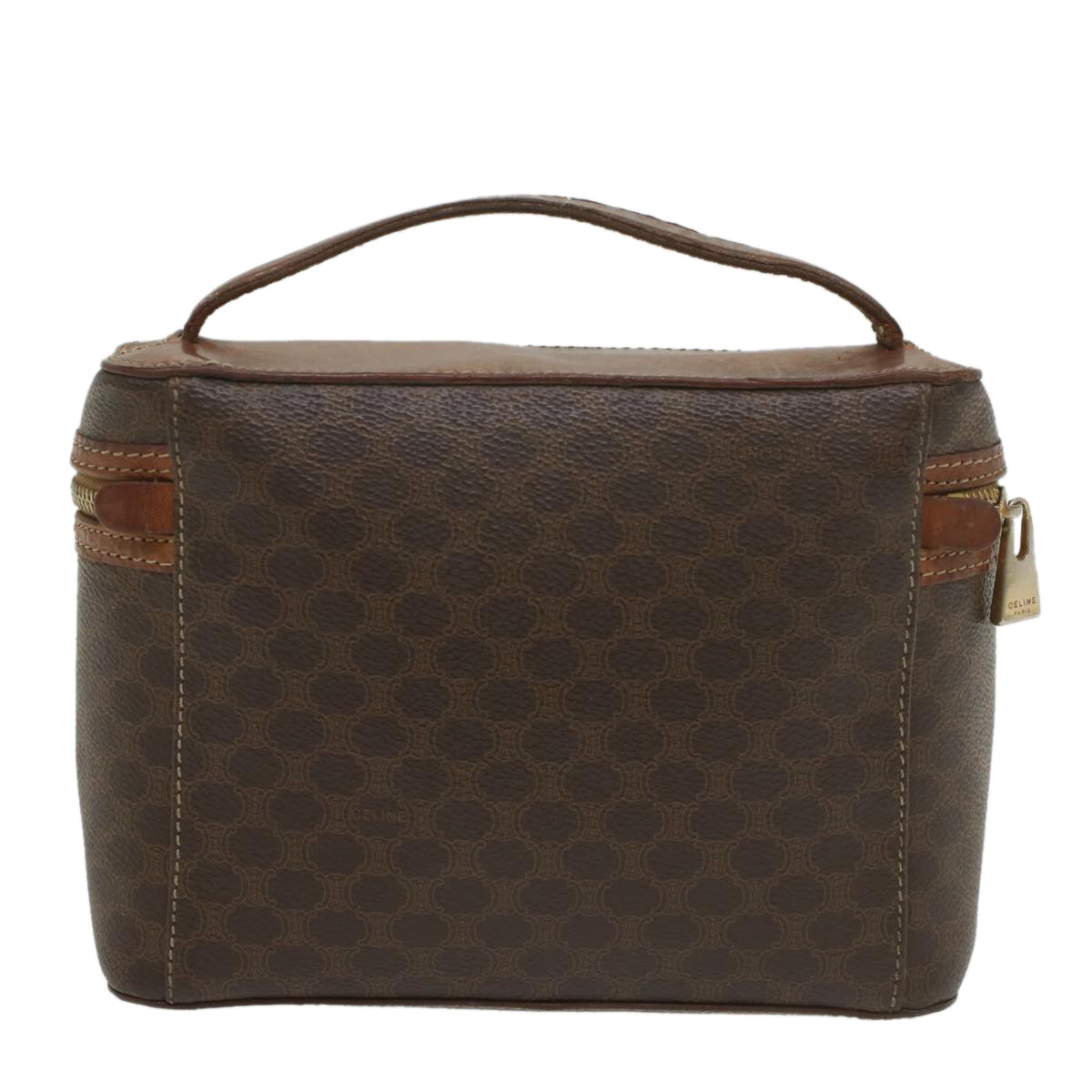 Luxury CELINE Macadam Canvas Hand Bag PVC Leather Brown  ep1954