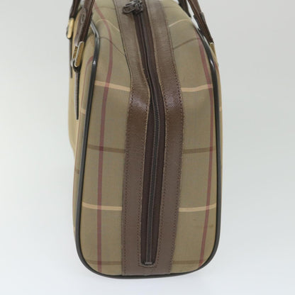 Luxury BurberrySs Nova Check Boston Bag Nylon Canvas Brown Auth ep2180