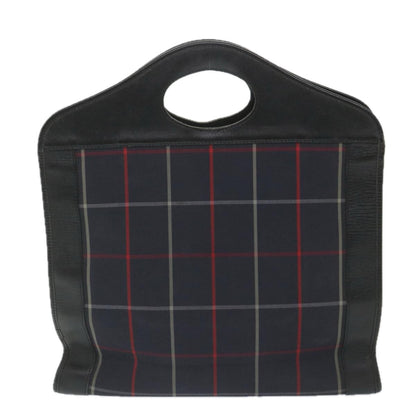 Luxury BurberrySs Nova Check Hand Bag Nylon Canvas Navy Auth ep2181