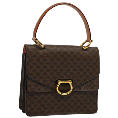 Luxury CELINE Macadam Canvas Hand Bag PVC Leather Brown  ep2213