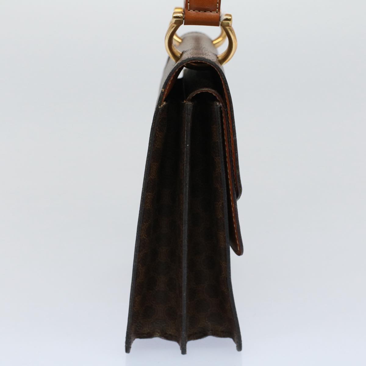 Luxury CELINE Macadam Canvas Hand Bag PVC Leather Brown  ep2213