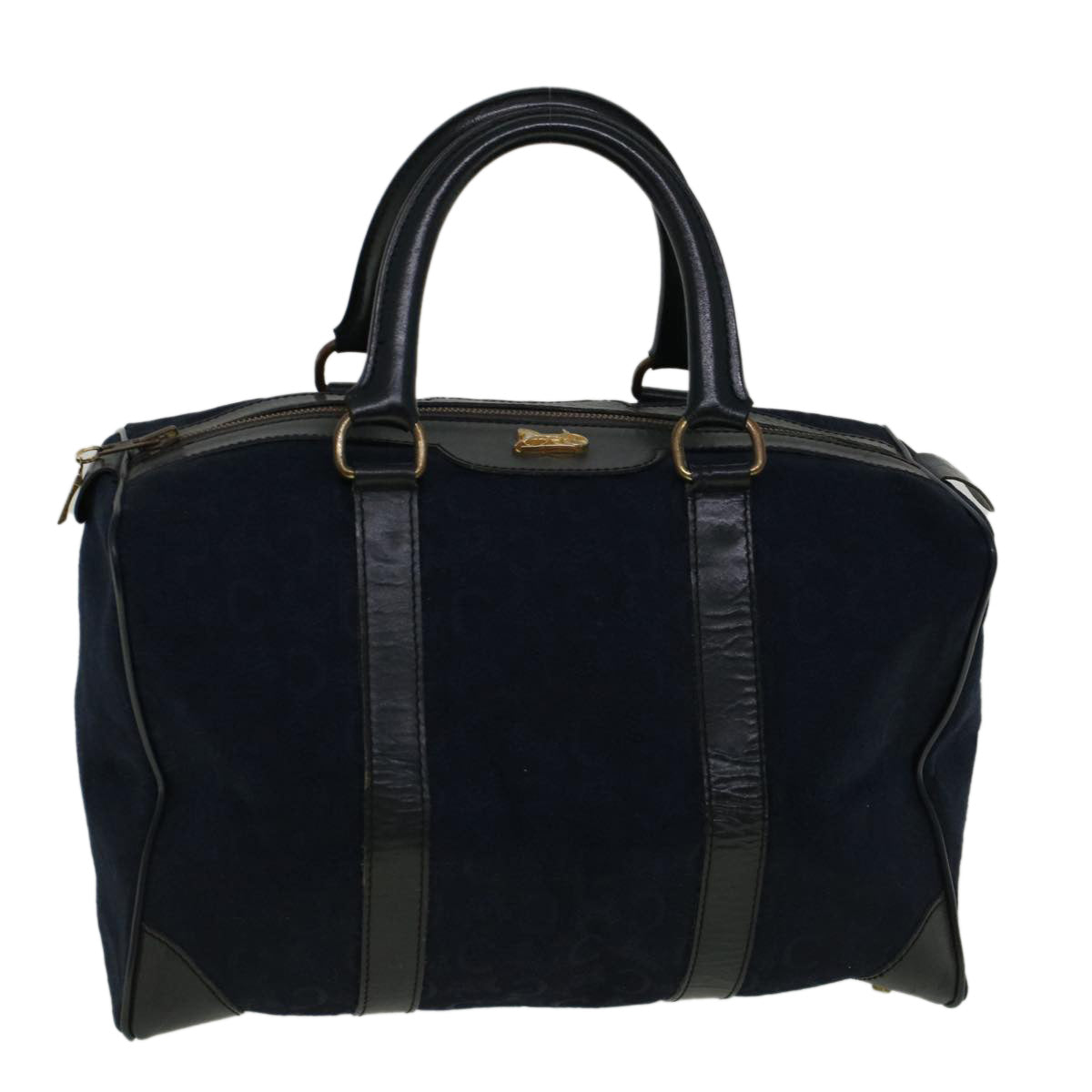 Luxury CELINE C Macadam Canvas Boston Bag Navy  ep2240