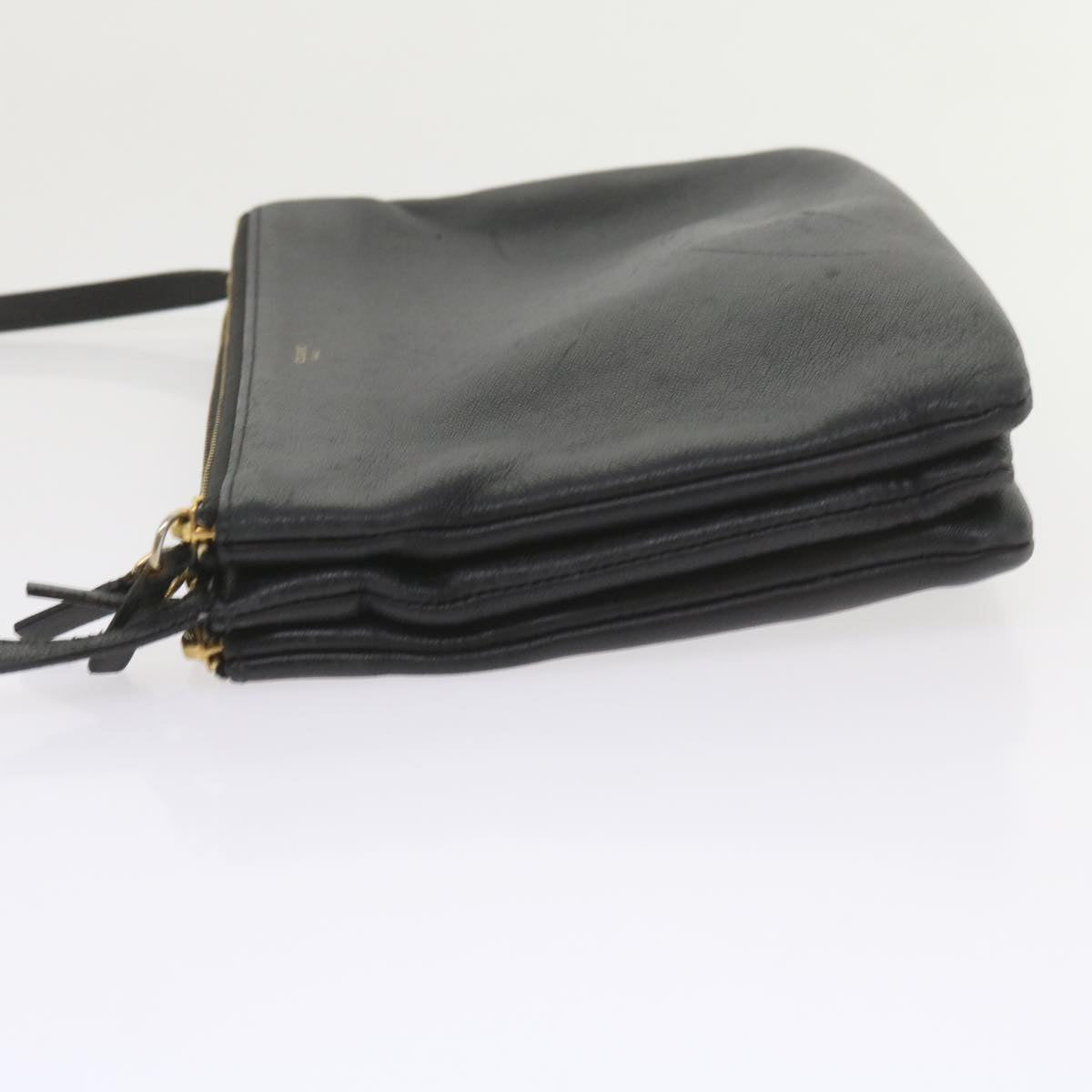 Luxury CELINE Trio PM Shoulder Bag Leather Black  ep2461