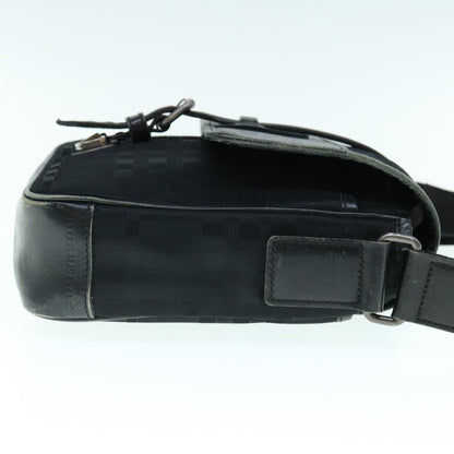 Luxury Burberry Shoulder Bag Canvas Leather Black Auth ep2582