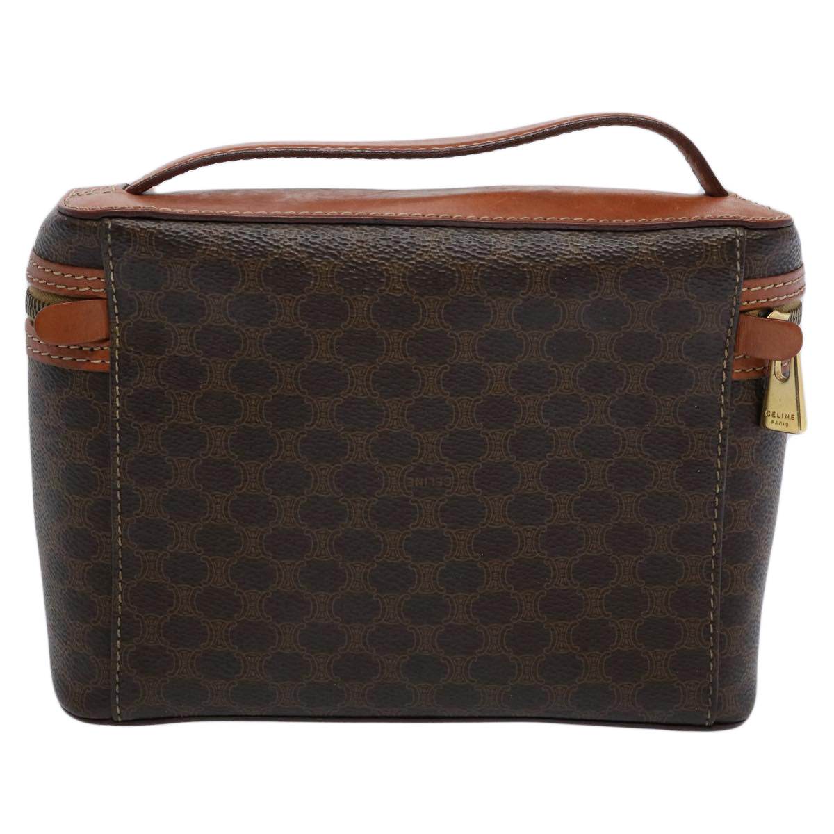 Luxury CELINE Macadam Canvas Hand Bag PVC Leather Brown  ep2706