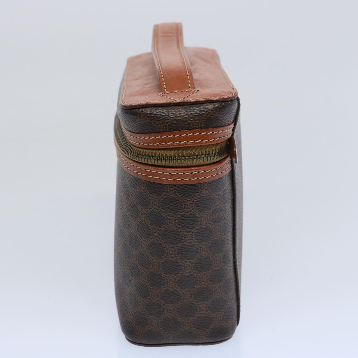 Luxury CELINE Macadam Canvas Hand Bag PVC Leather Brown  ep2706