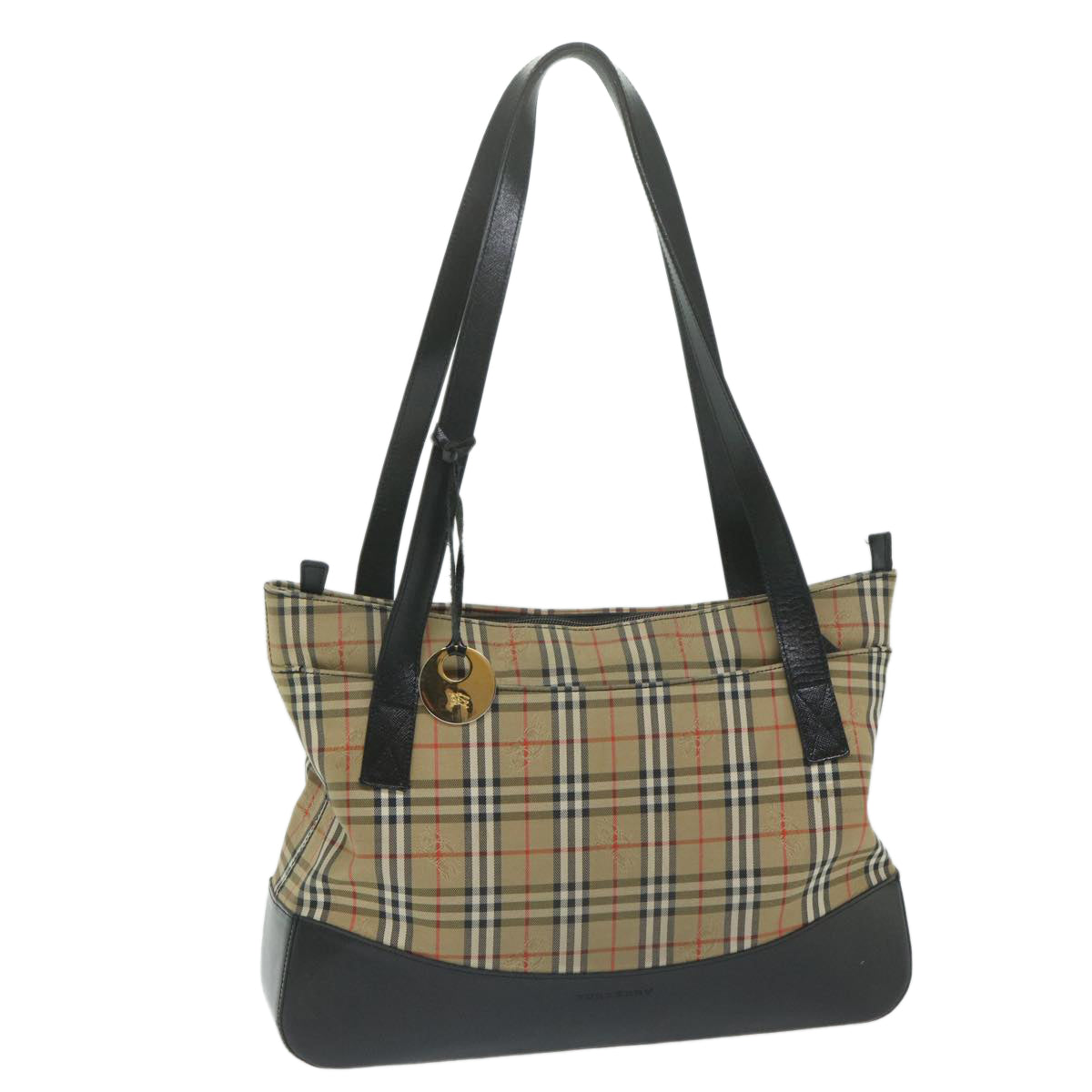 Luxury Burberry Nova Check Shoulder Bag Canvas Beige Auth ep2883
