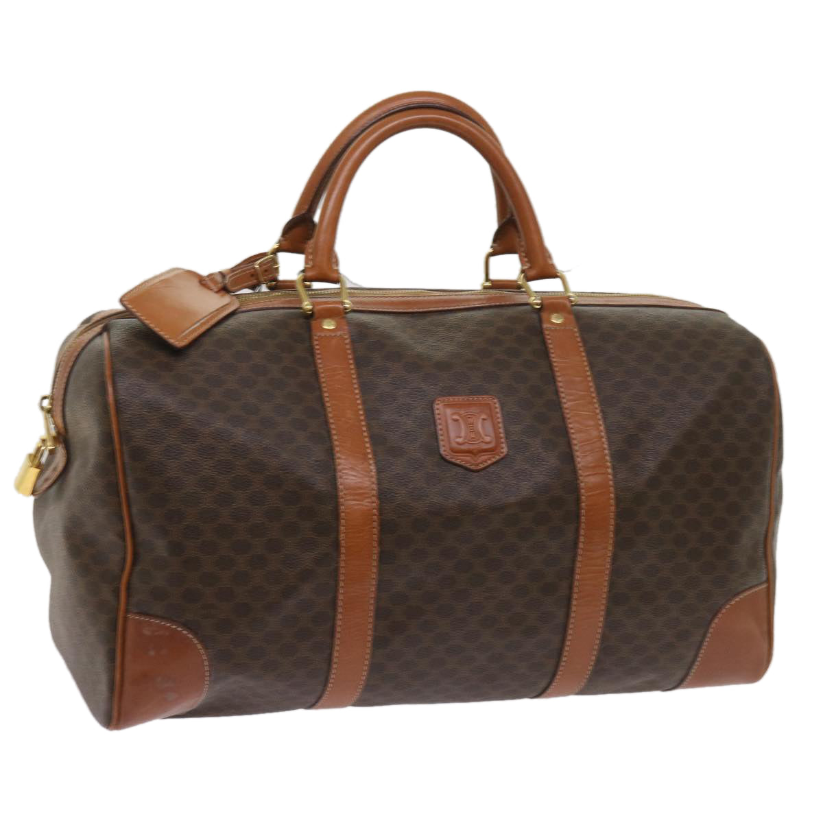 Luxury CELINE Macadam Canvas Boston Bag PVC Brown  ep2997