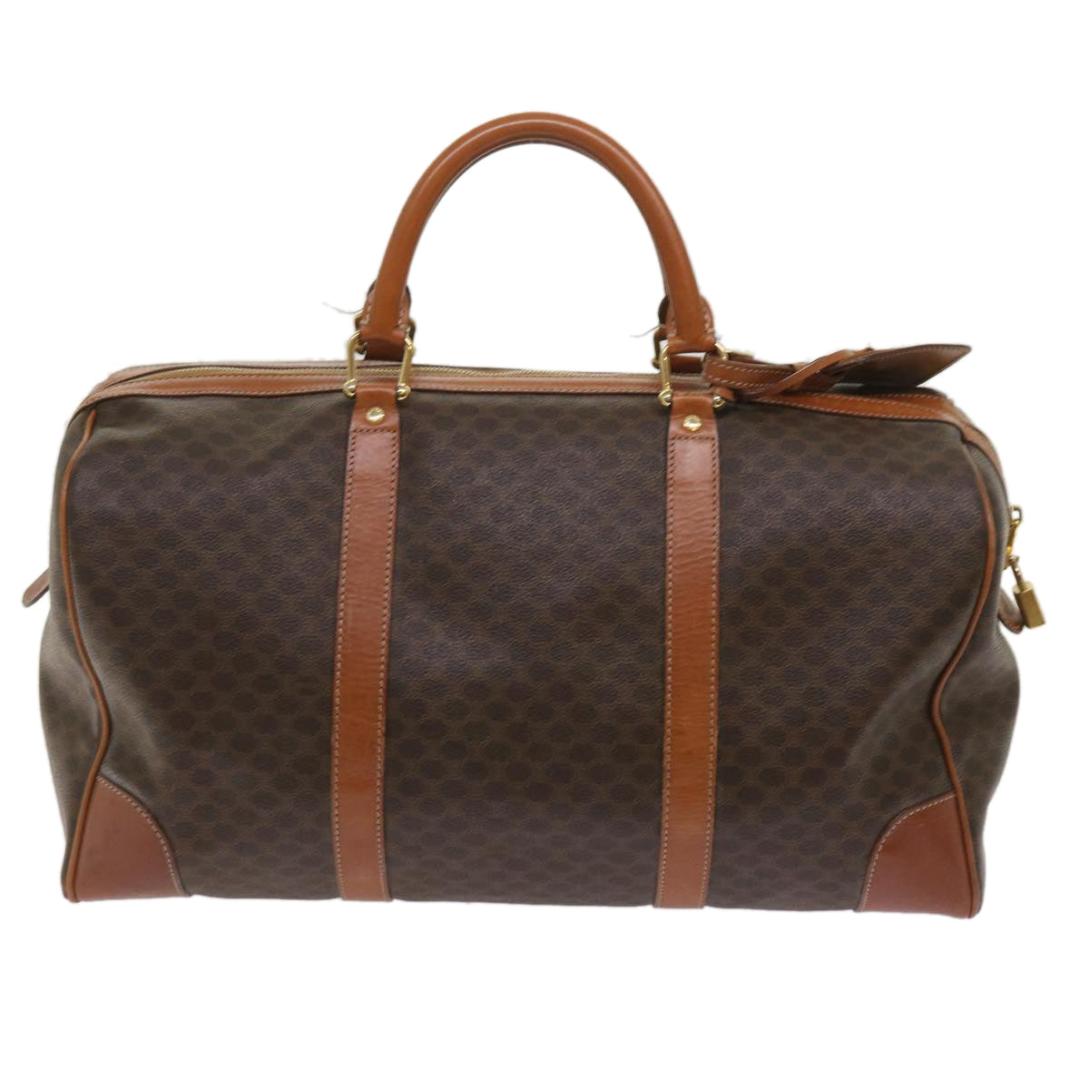 Luxury CELINE Macadam Canvas Boston Bag PVC Brown  ep2997