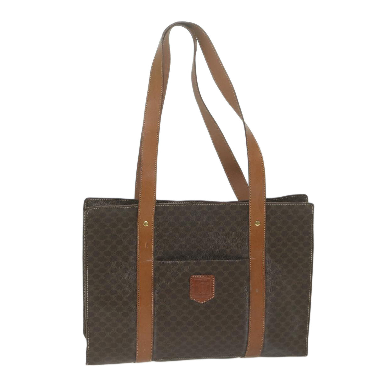 Luxury CELINE Macadam Canvas Shoulder Bag PVC Leather Brown  ep3178
