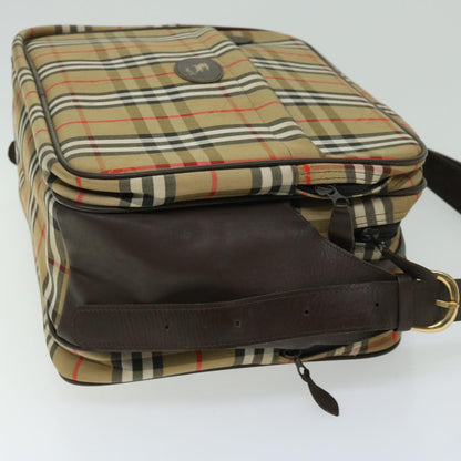 Luxury BurberrySs Nova Check Shoulder Bag Canvas Beige Auth ep3489