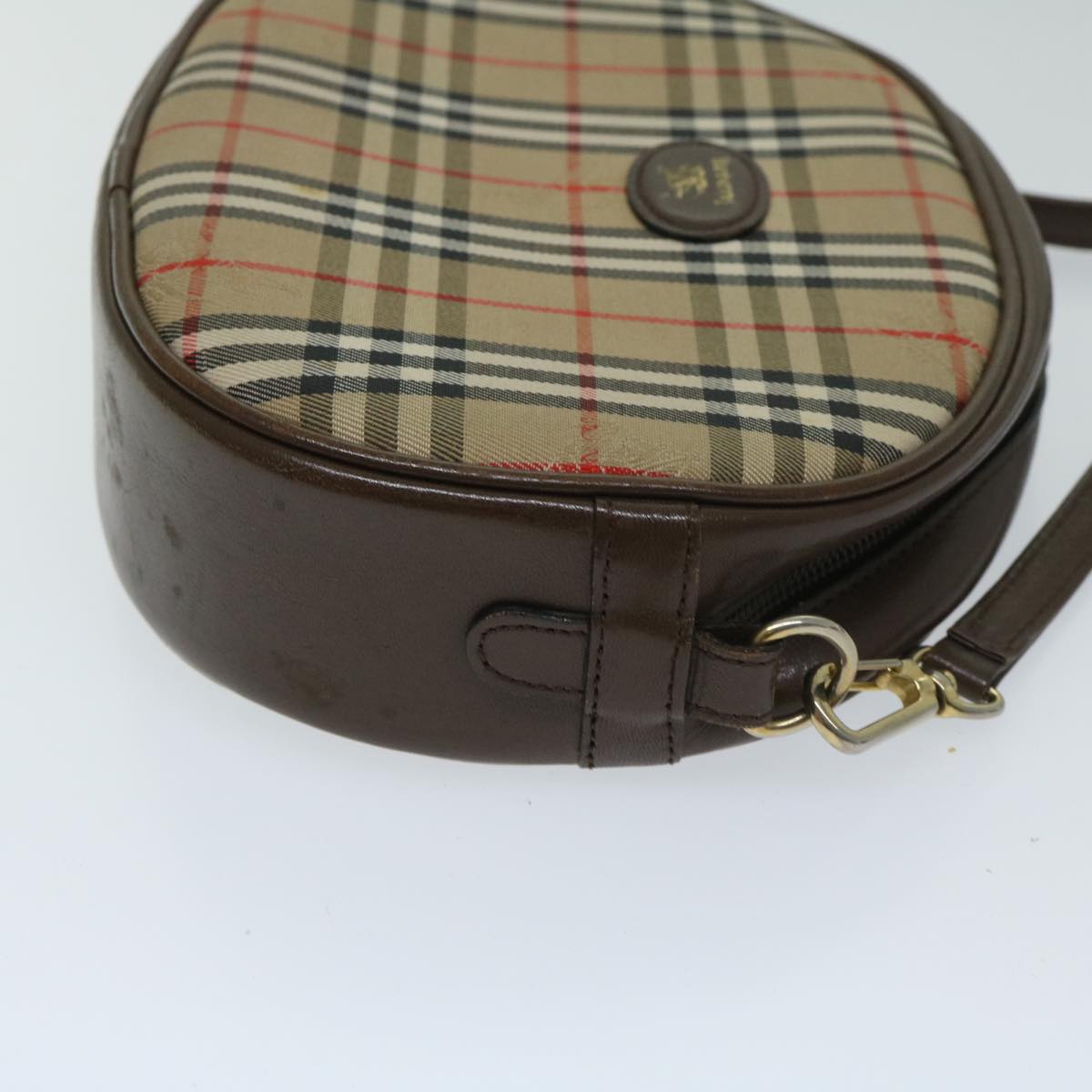 Luxury BurberrySs Nova Check Shoulder Bag Canvas Beige Auth ep3529