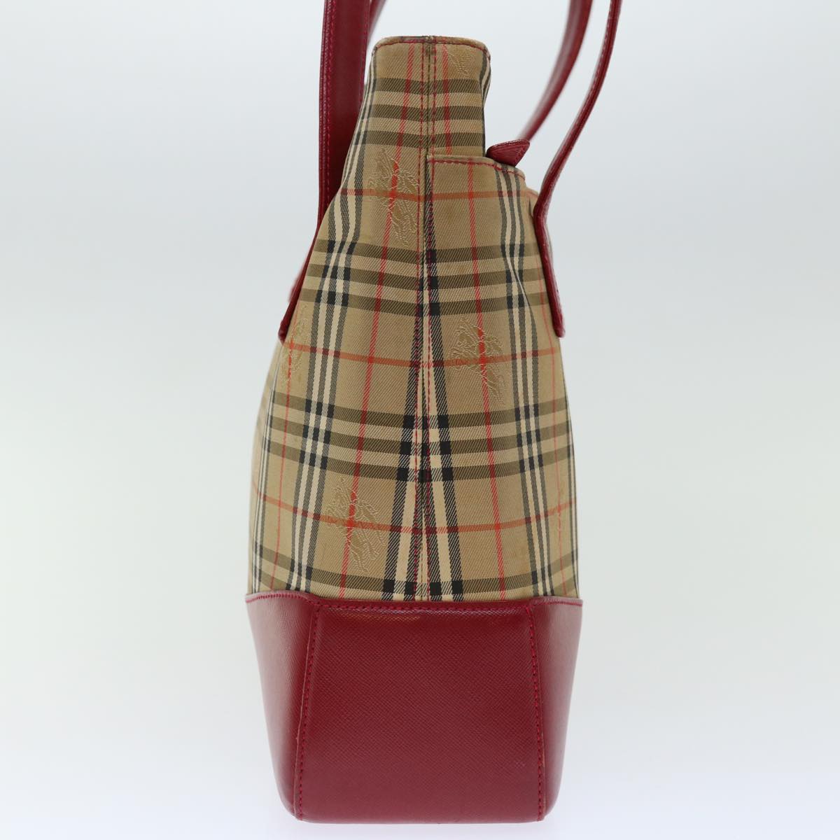Luxury Burberry Nova Check Tote Bag Canvas Beige Auth ep3587