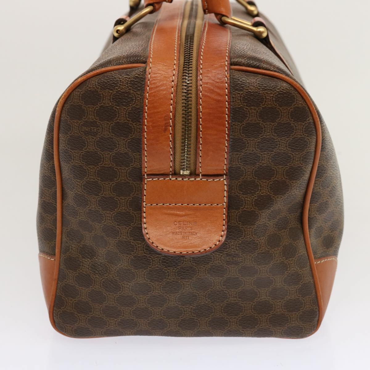 Luxury CELINE Macadam Canvas Boston Bag PVC Brown  ep3745