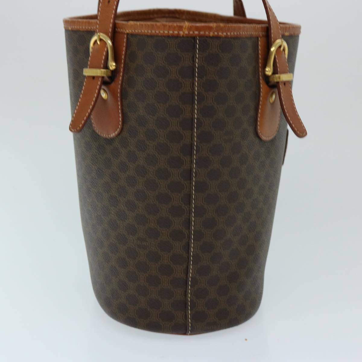 Luxury CELINE Macadam Canvas Tote Bag PVC Leather Brown  ep3752