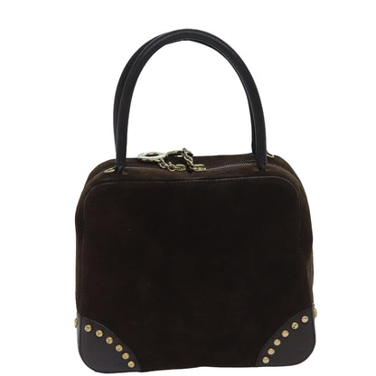 Luxury CELINE Hand Bag Suede 2way Brown  ep3900