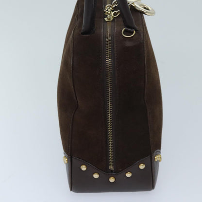 Luxury CELINE Hand Bag Suede 2way Brown  ep3900