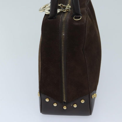 Luxury CELINE Hand Bag Suede 2way Brown  ep3900