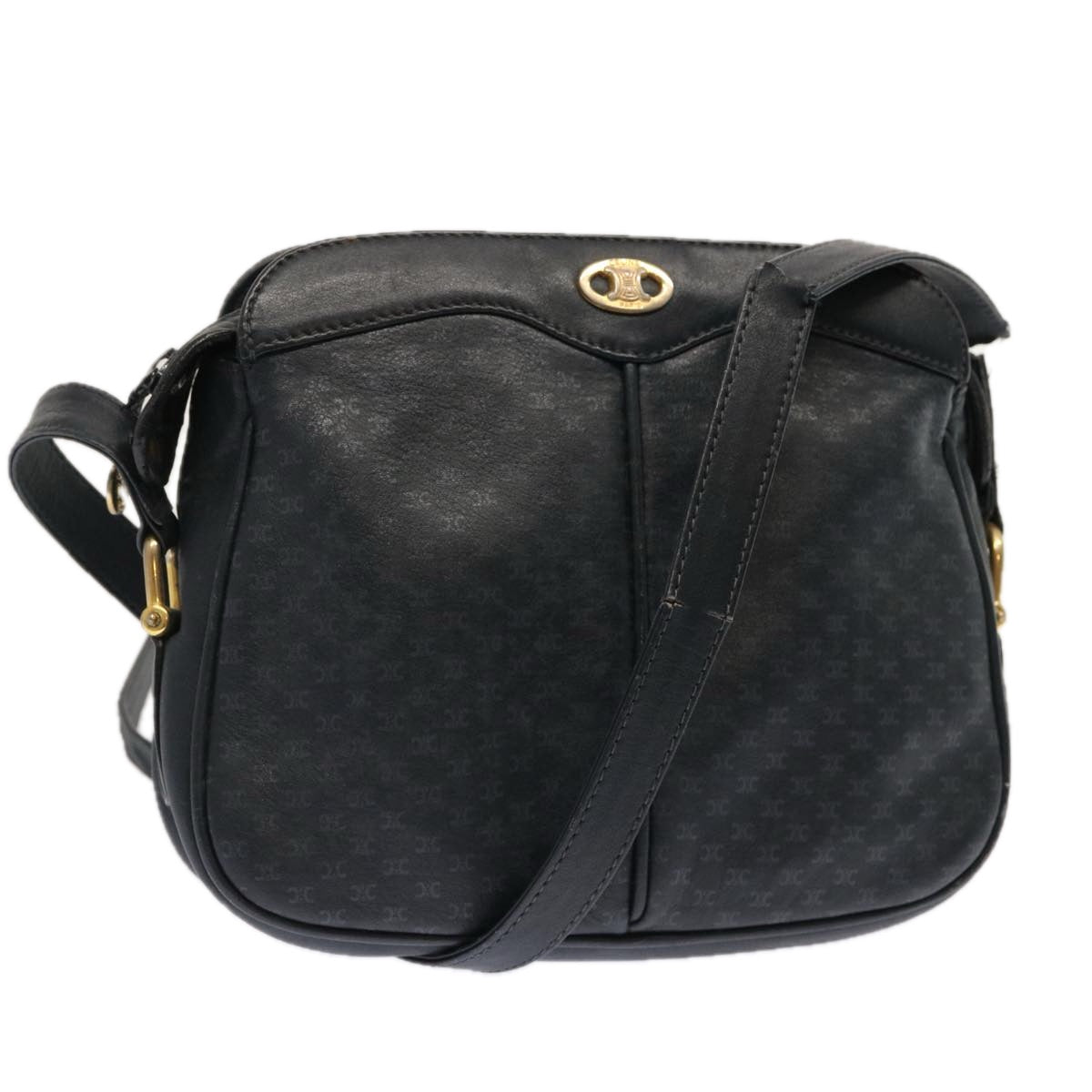 Luxury CELINE Macadam Canvas Shoulder Bag Navy  ep3990