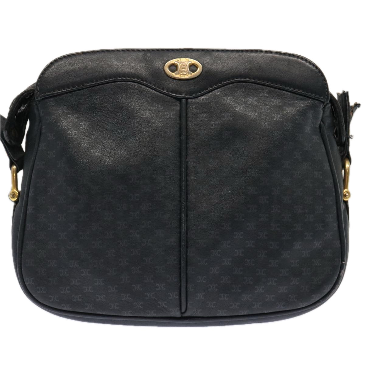 Luxury CELINE Macadam Canvas Shoulder Bag Navy  ep3990
