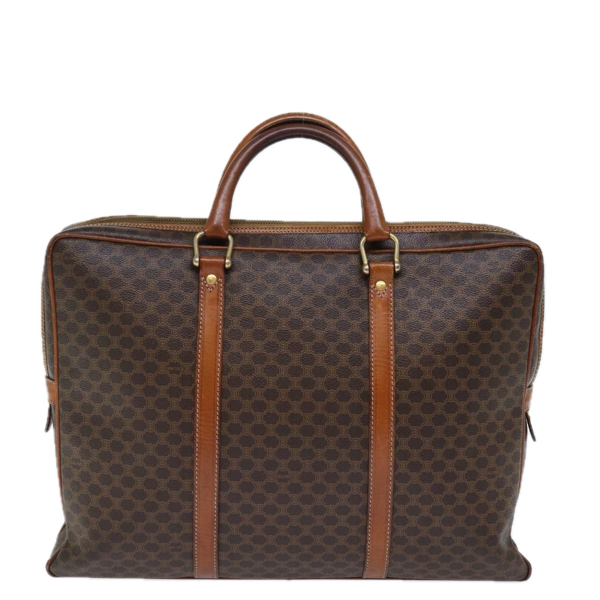 Luxury CELINE Macadam Canvas Business Bag PVC Leather Brown  ep4097