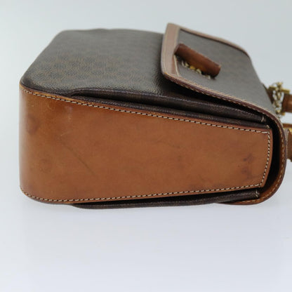 Luxury CELINE Macadam Canvas Hand Bag PVC 2way Brown  ep4104