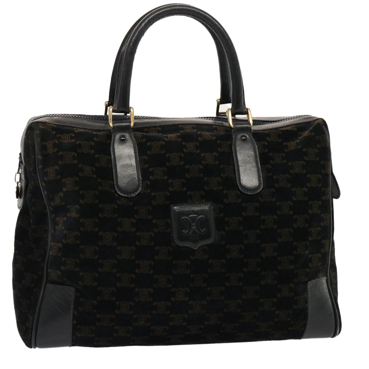 Luxury CELINE Macadam Canvas Boston Bag Black  ep4156
