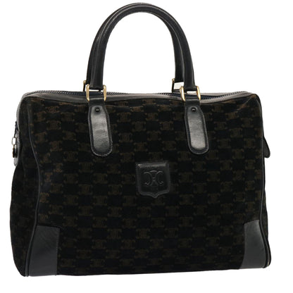 Luxury CELINE Macadam Canvas Boston Bag Black  ep4156