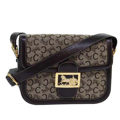 Luxury CELINE C Macadam Horse Carriage Shoulder Bag Beige  ep4291