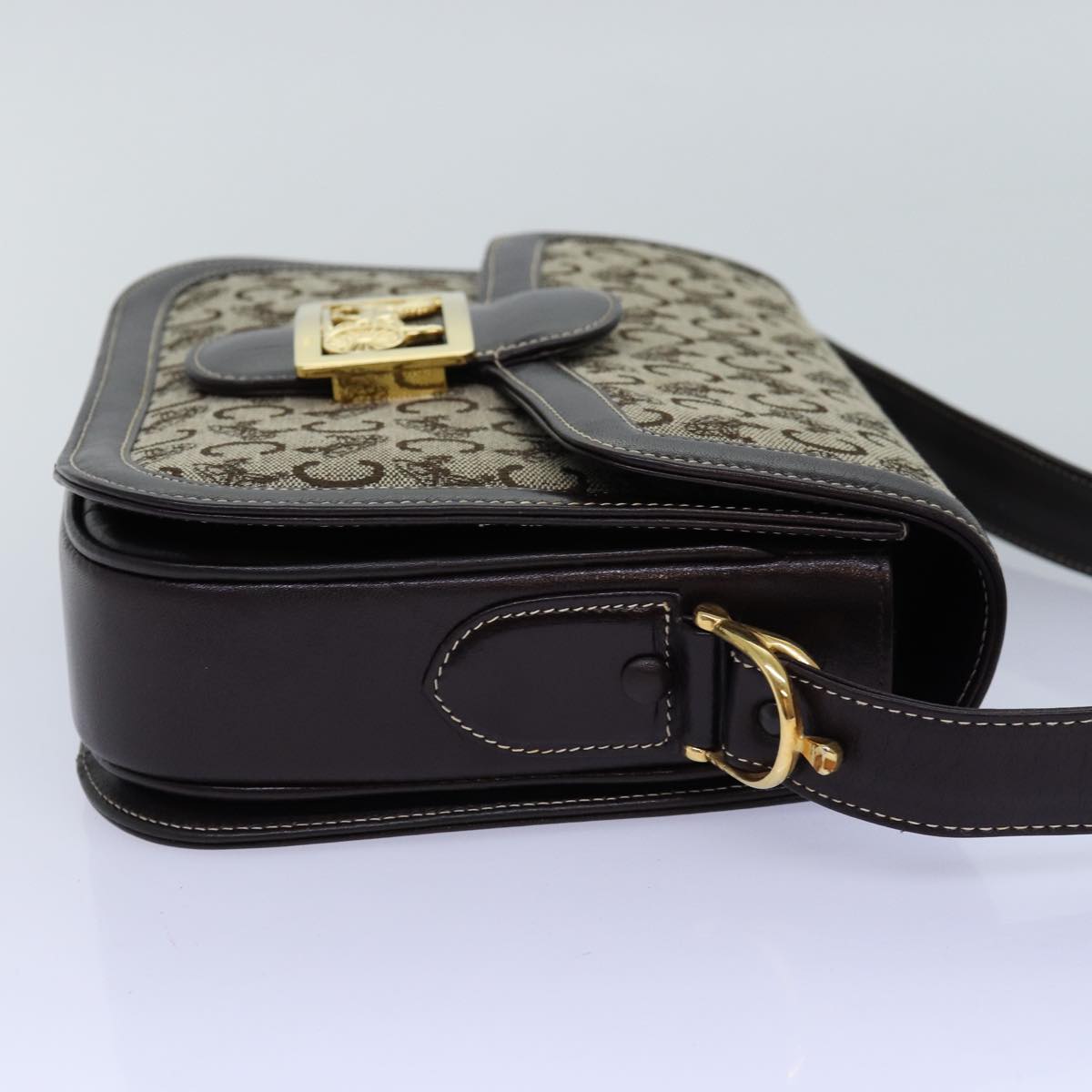Luxury CELINE C Macadam Horse Carriage Shoulder Bag Beige  ep4291