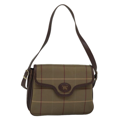 Luxury BurberrySs Nova Check Shoulder Bag Canvas Beige Brown Auth ep4359