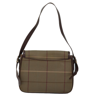 Luxury BurberrySs Nova Check Shoulder Bag Canvas Beige Brown Auth ep4359