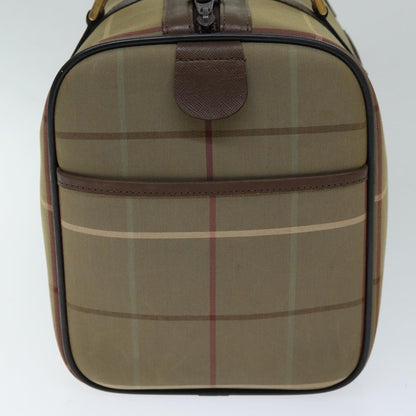 Luxury BurberrySs Nova Check Boston Bag Canvas Beige Auth ep4373