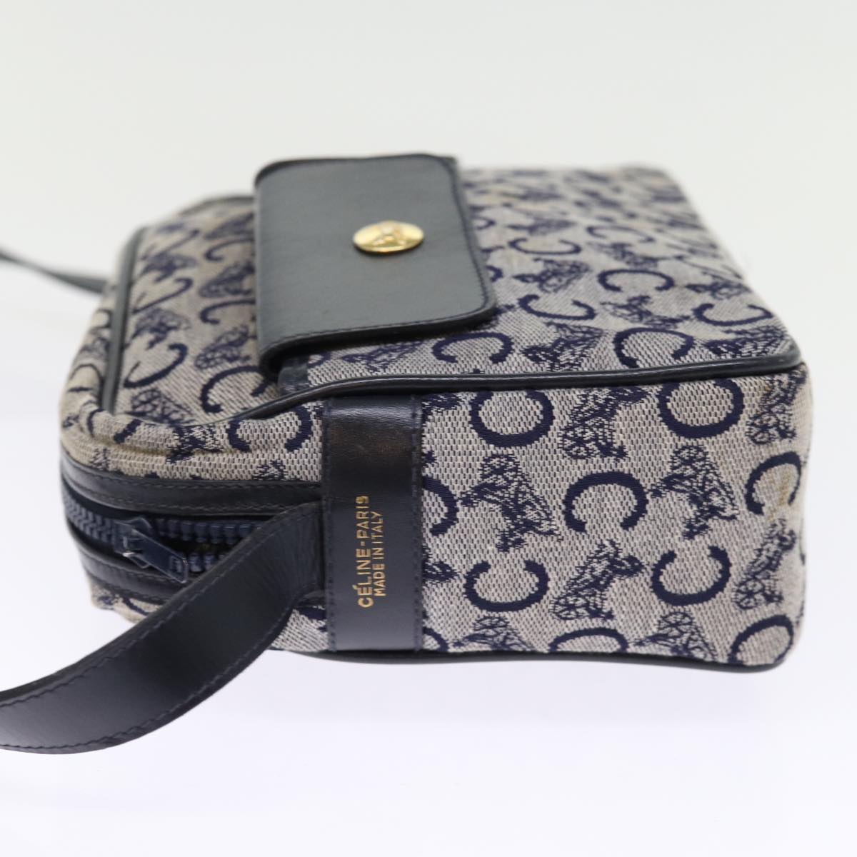 Luxury CELINE C Macadam Canvas Shoulder Bag Navy  ep4394