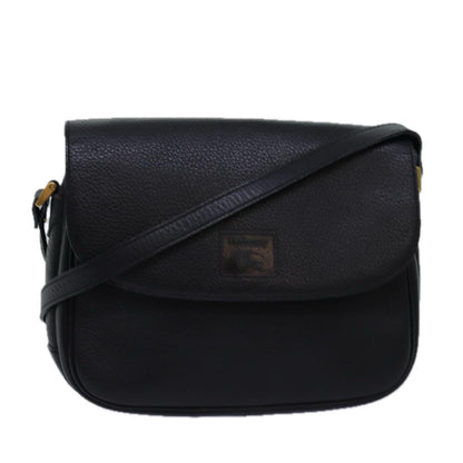 Luxury BurberrySs Shoulder Bag Leather Black Auth ep4503