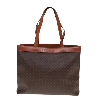 Luxury CELINE Macadam Canvas Tote Bag PVC Leather Brown  ep4528