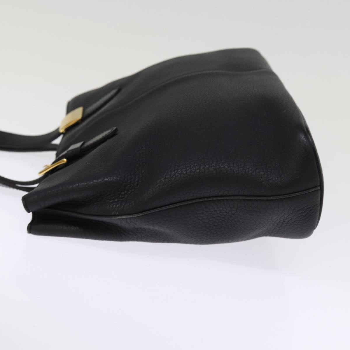 Luxury BurberrySs Hand Bag Leather Black Auth ep4536