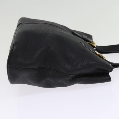 Luxury BurberrySs Hand Bag Leather Black Auth ep4536