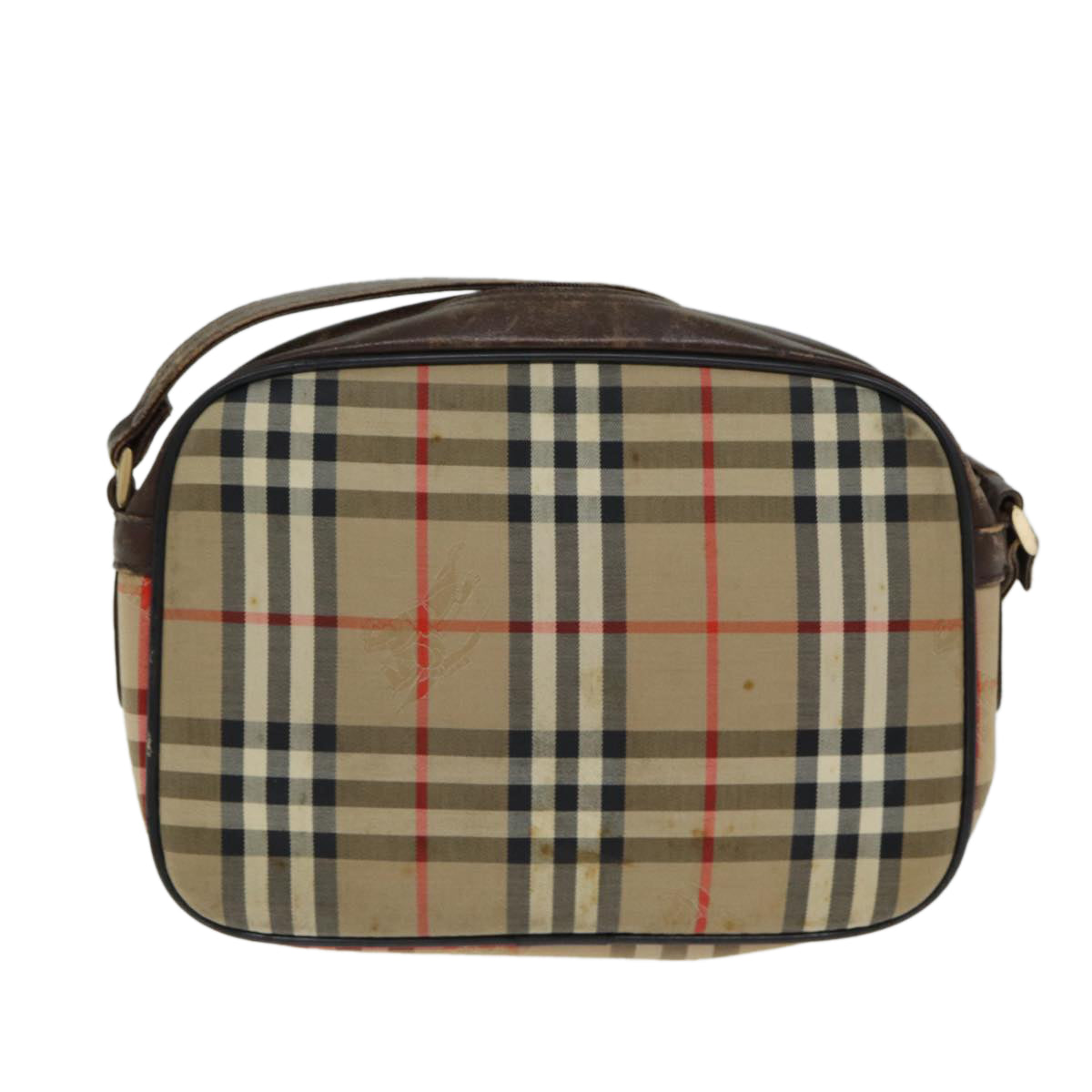 Luxury BurberrySs Nova Check Shoulder Bag Canvas Beige Auth ep4667