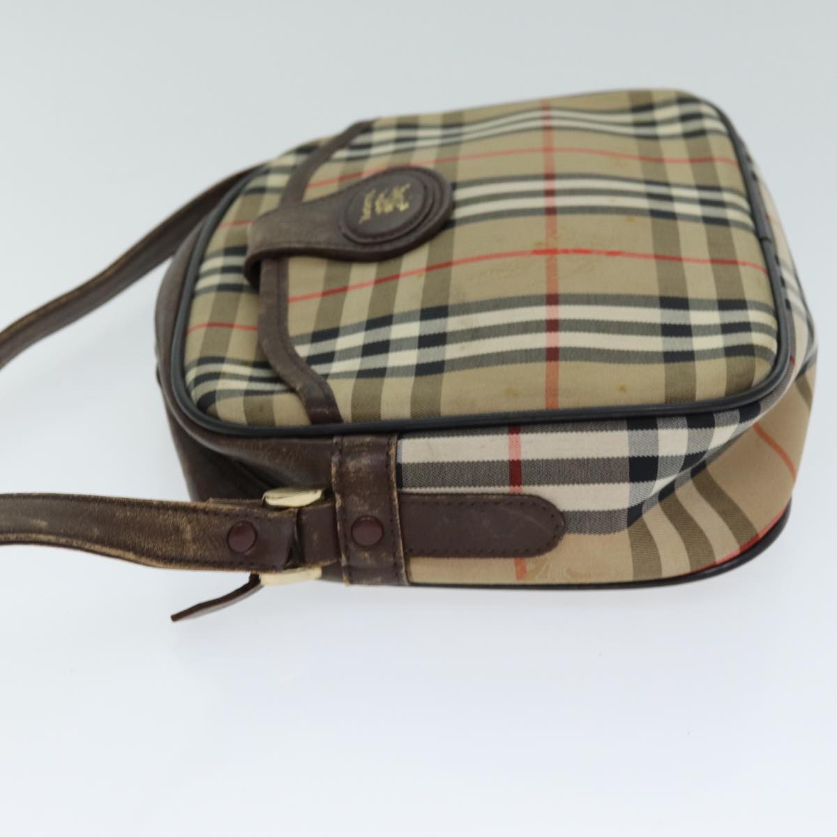 Luxury BurberrySs Nova Check Shoulder Bag Canvas Beige Auth ep4667