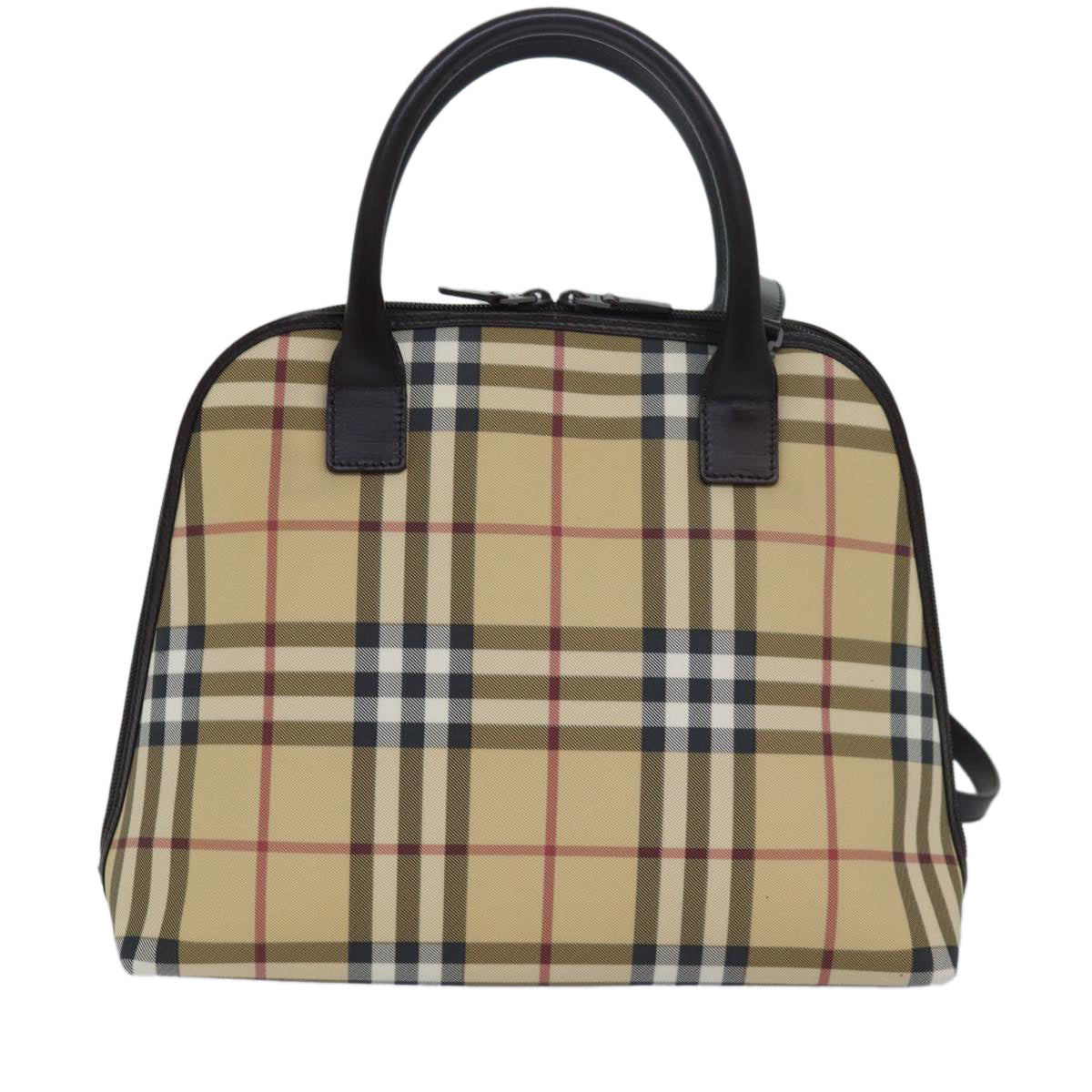 Luxury Burberry Nova Check Hand Bag PVC 2way Beige Auth ep4689